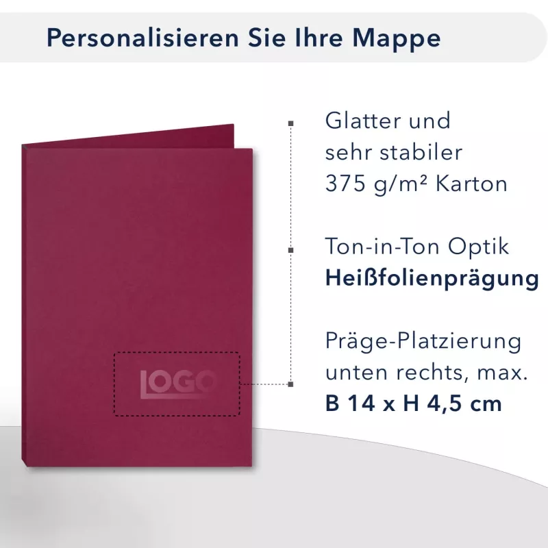10 Stück Präsentationsmappen mit Laschen Lemani® Premium-Karton (1731)