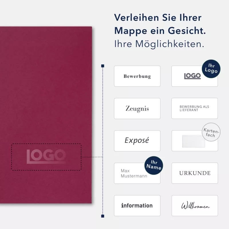 10 Stück Präsentationsmappen mit Laschen Lemani® Premium-Karton (1731)