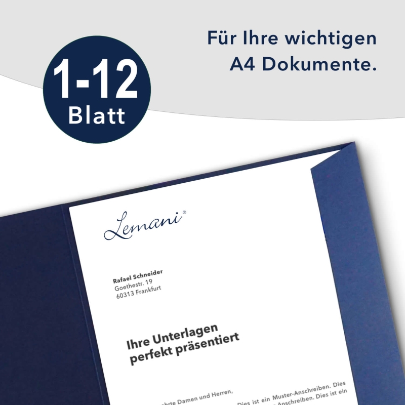 10 Stück Präsentationsmappen Lemani® Premium-Karton (1721)