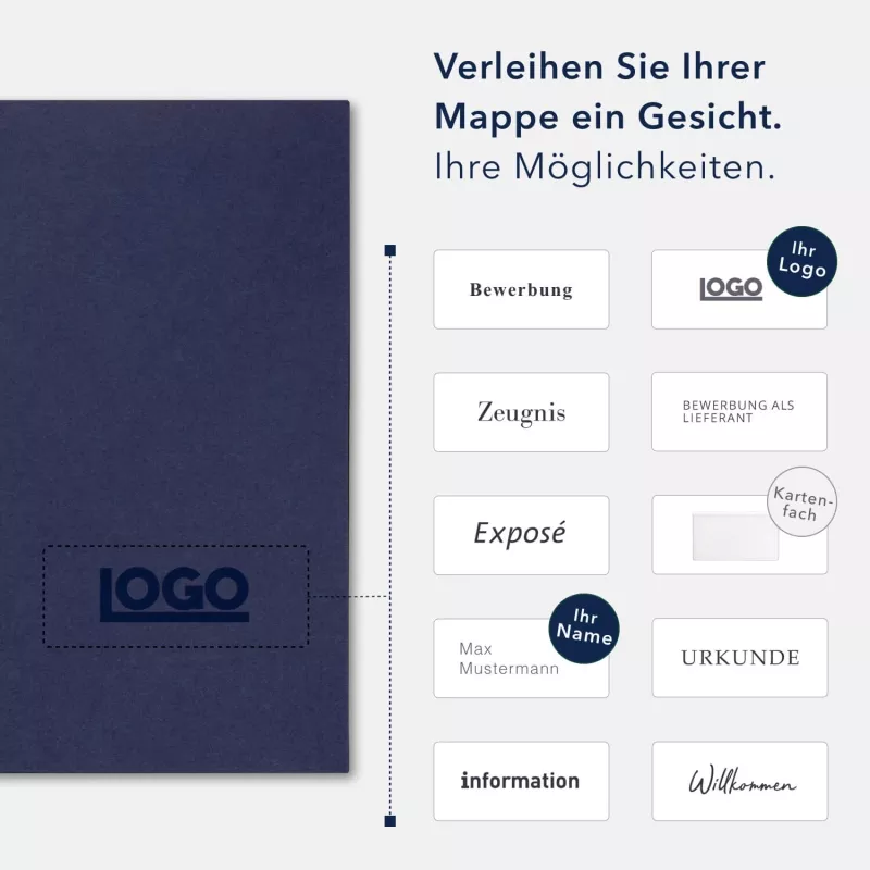 10 Stück Präsentationsmappen mit Laschen Lemani® Premium-Karton (1721)