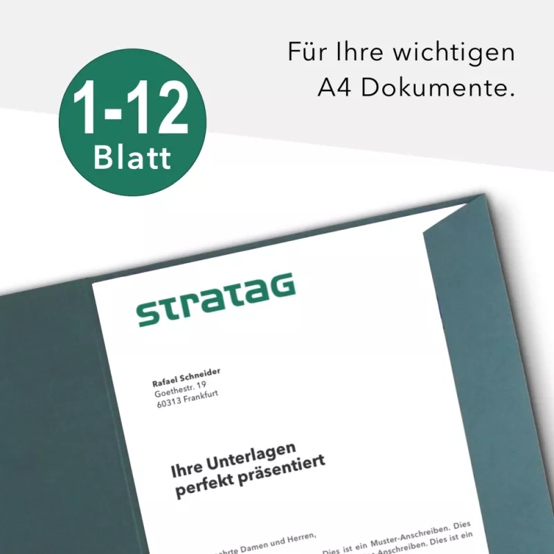 10 Stück Präsentationsmappen mit Laschen ECO Recyclingkarton (1711)