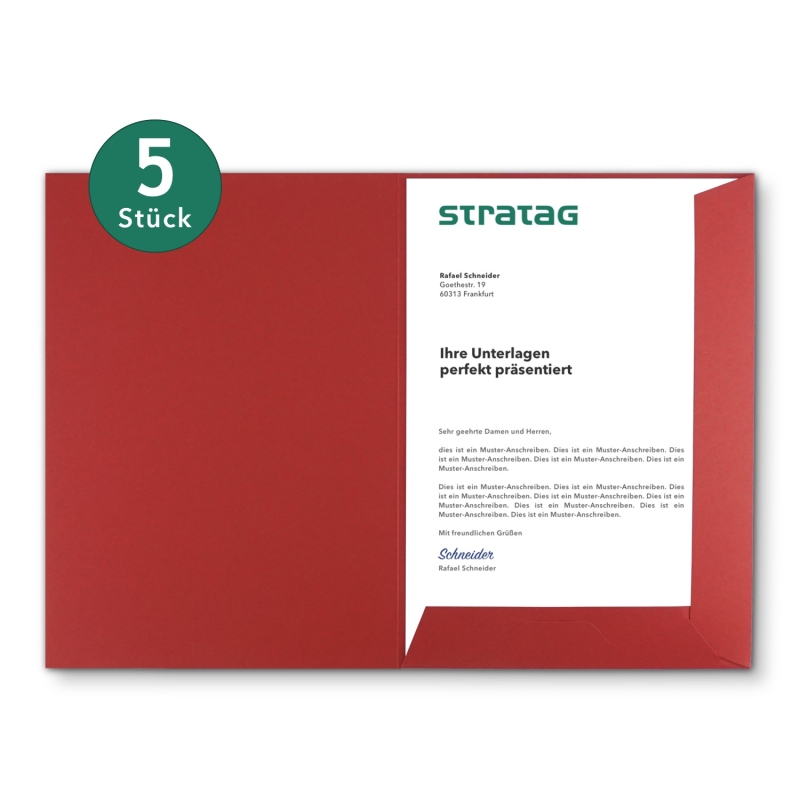5 Stück Präsentationsmappen BL-exclusivdruck® Naturkarton