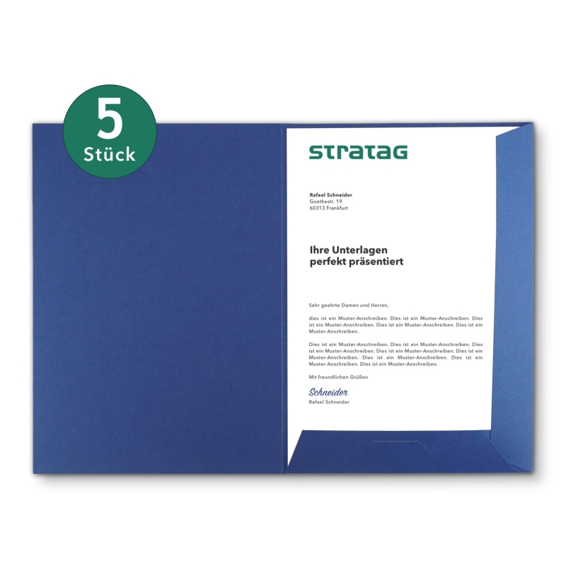 5 Stück Präsentationsmappen BL-exclusivdruck® Naturkarton
