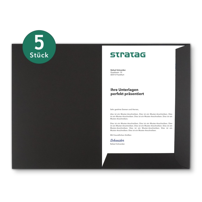 5 Stück Präsentationsmappen BL-exclusivdruck® Naturkarton