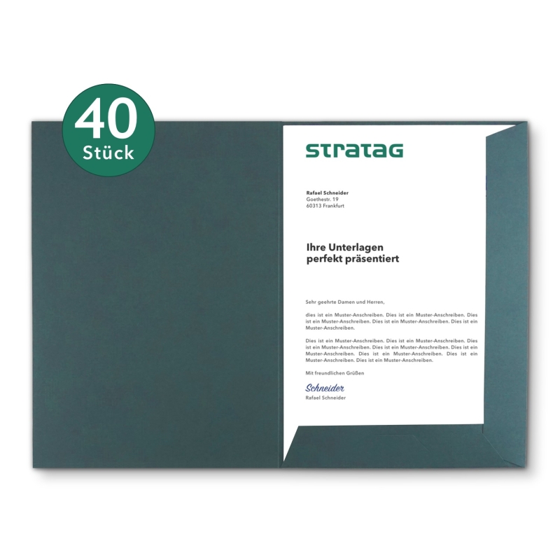 40 Stück Präsentationsmappen BL-exclusivdruck® Naturkarton