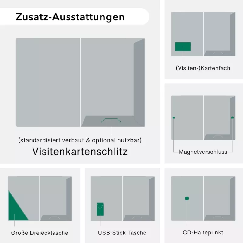 100 Stück Präsentationsmappen mit Laschen BL-exclusivdruck® Naturkarton