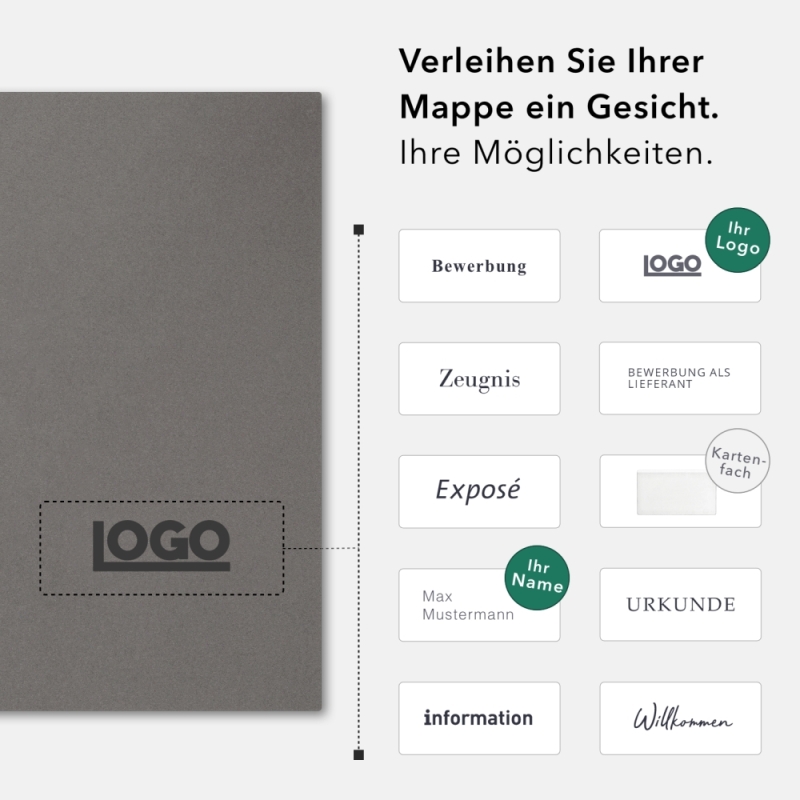 60 Stück Präsentationsmappen BL-exclusivdruck® Naturkarton