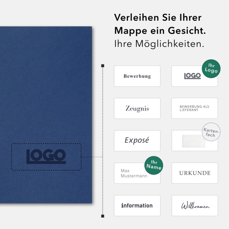 60 Stück Präsentationsmappen BL-exclusivdruck® Naturkarton