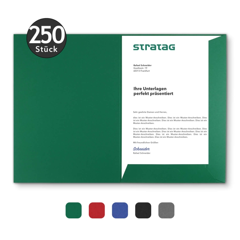 250 Stück Messemappen mit Laschen BL-exclusivdruck® Naturkarton