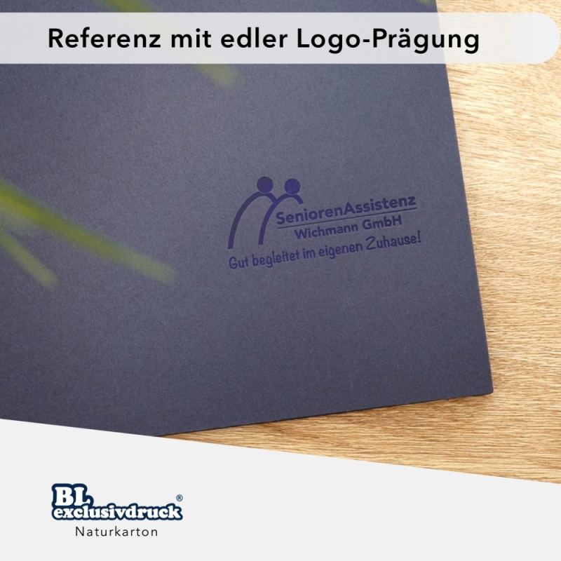 250 Stück Präsentationsmappen mit Laschen BL-exclusivdruck® Naturkarton