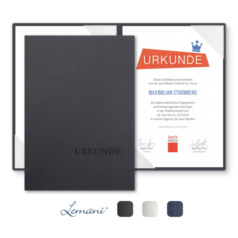 8 Stück Urkundenmappen Lemani® BASIC-plus Premium-Karton