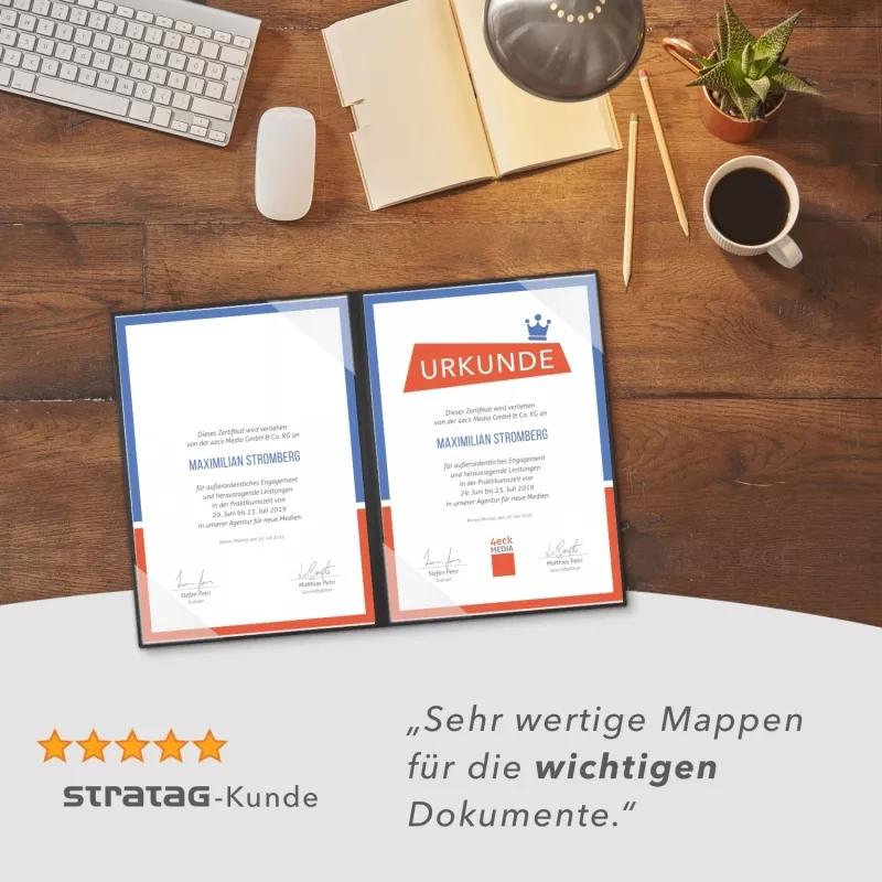 5 Stück Urkundenmappen Lemani® BASIC-plus Premium-Karton