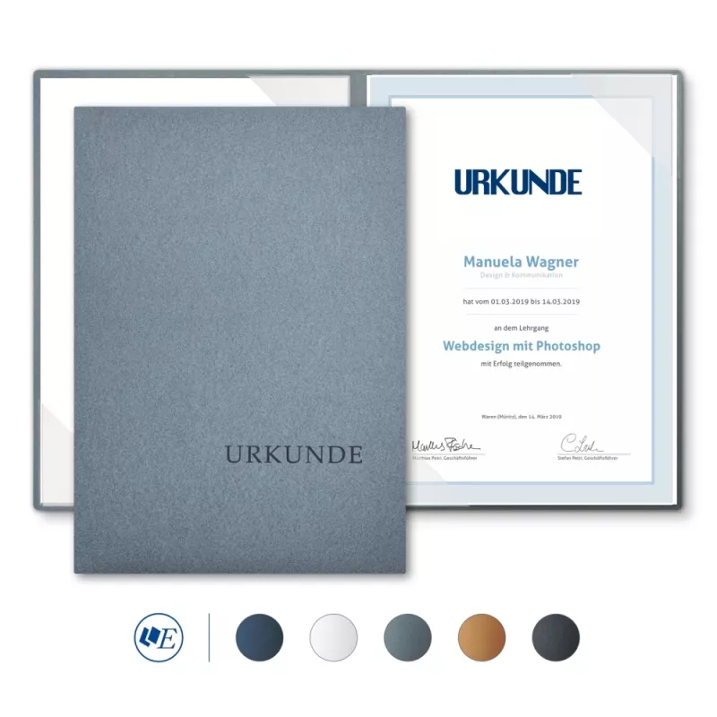 5 Stück Urkundenmappen Esclusiva® Basic-plus Metallic-Effekt