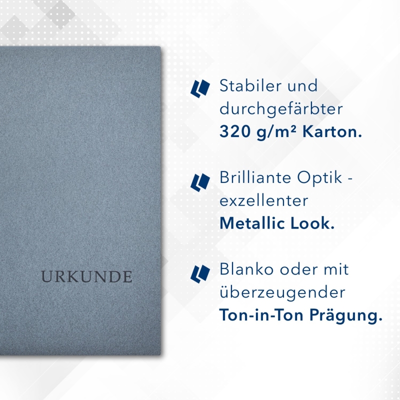 8 Stück Urkundenmappen Esclusiva® Basic-plus Metallic-Effekt