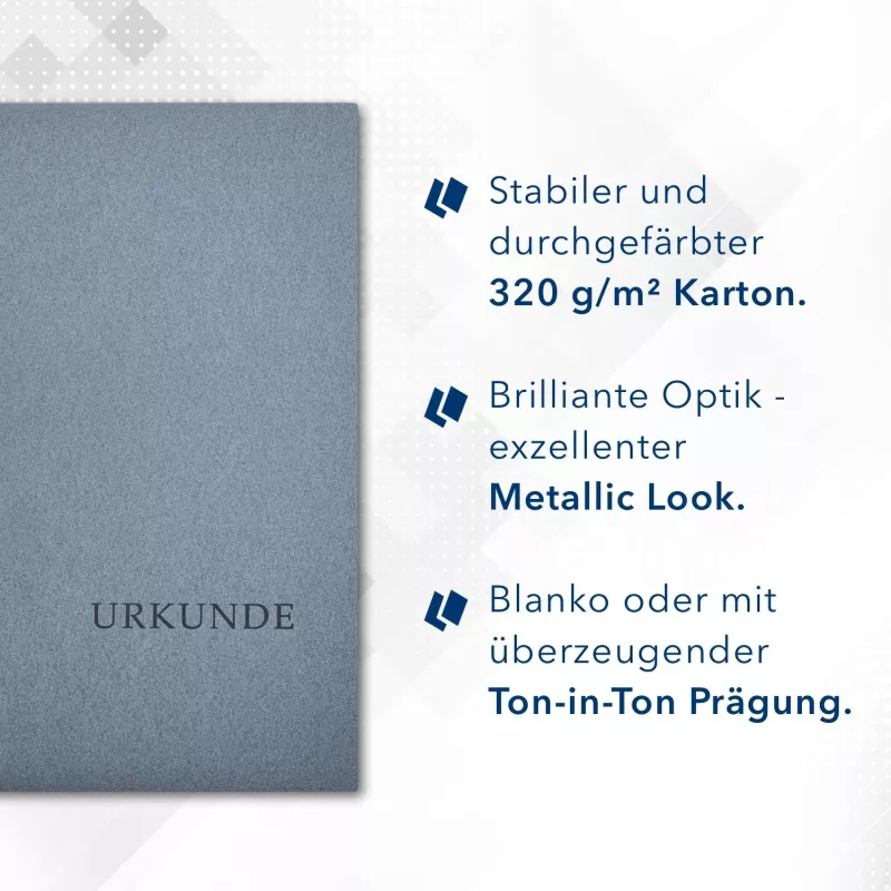 5 Stück Urkundenmappen Esclusiva® Basic-plus Metallic-Effekt