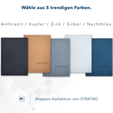 8 Stück Urkundenmappen Esclusiva® Basic-plus Metallic-Effekt