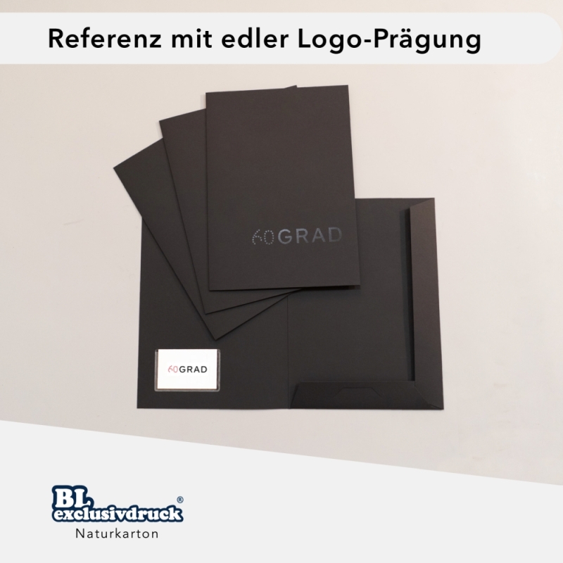 80 Stück Präsentationsmappen BL-exclusivdruck® Naturkarton