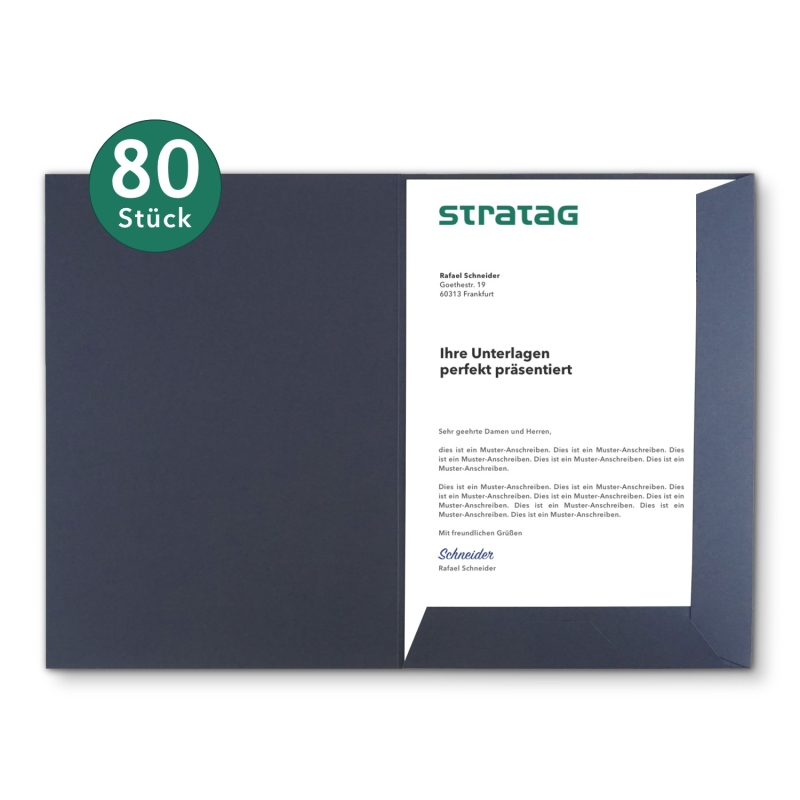 80 Stück Präsentationsmappen BL-exclusivdruck® Naturkarton
