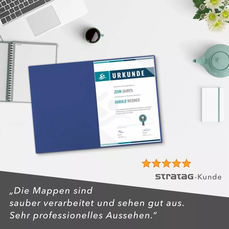 5 Stück Urkundenmappen STRATAG Basic - Edition BLUE