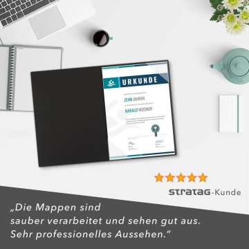 8 Stück Urkundenmappen STRATAG Basic - BLACK Edition