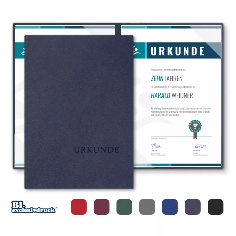 5 Stück Urkundenmappen BL-exclusivdruck® BASIC-plus Naturkarton