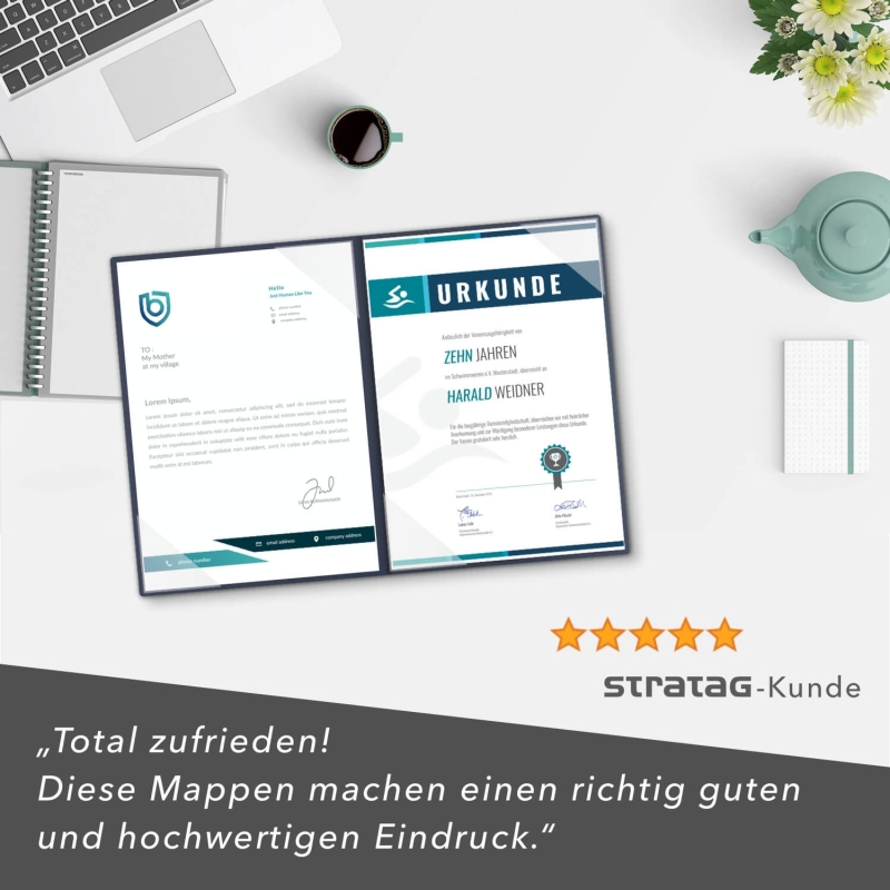 8 Stück Urkundenmappen BL-exclusivdruck® BASIC-plus Naturkarton