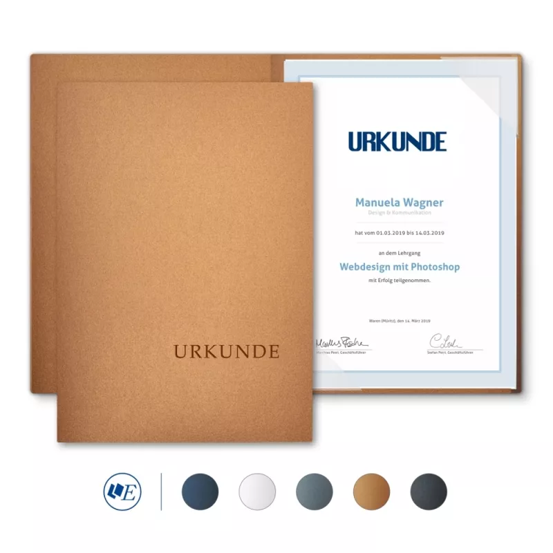 5 Stück Urkundenmappen Esclusiva® Basic Metallic-Effekt