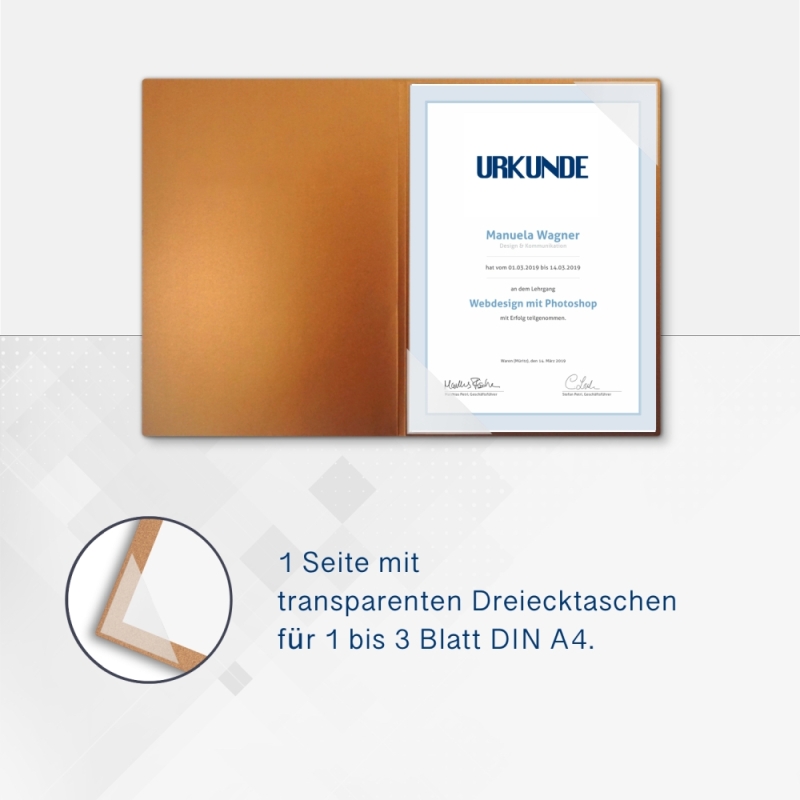 8 Stück Urkundenmappen Esclusiva® Basic Metallic-Effekt