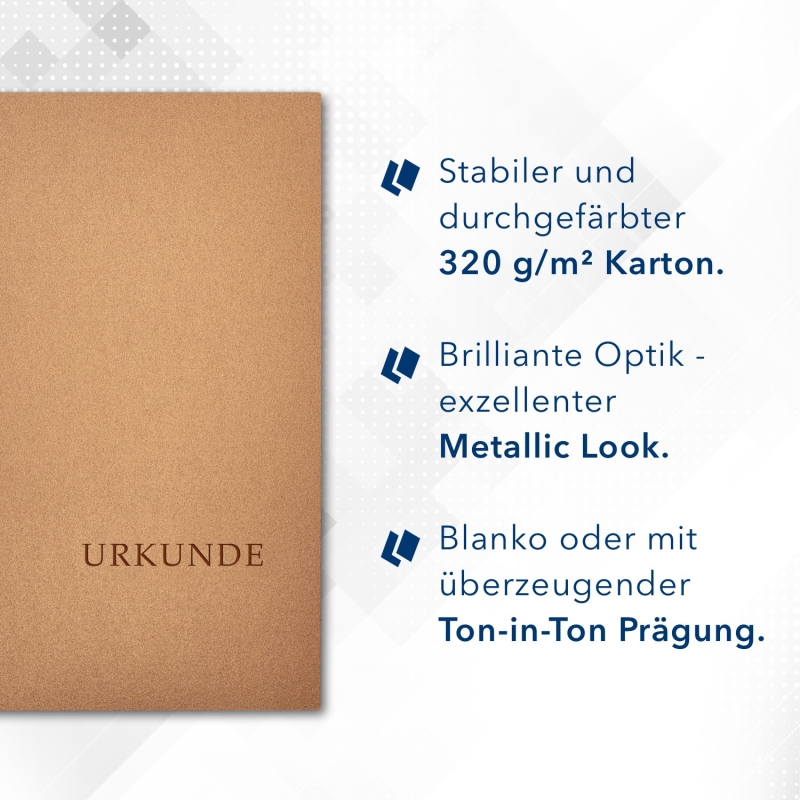 8 Stück Urkundenmappen Esclusiva® Basic Metallic-Effekt