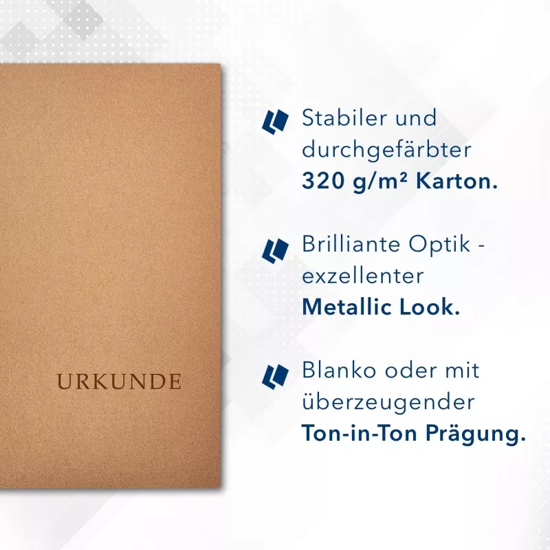 5 Stück Urkundenmappen Esclusiva® Basic Metallic-Effekt