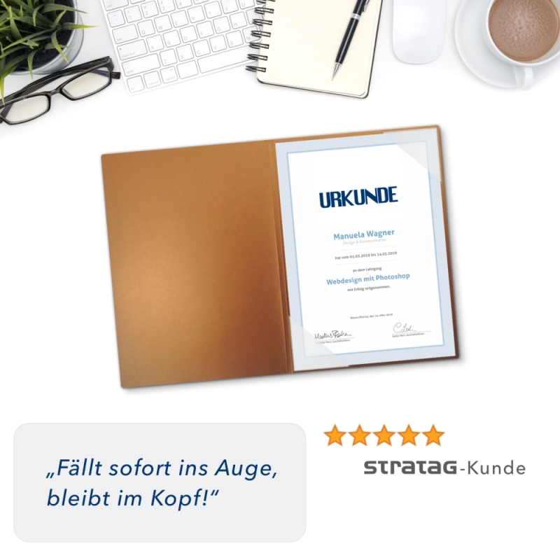 8 Stück Urkundenmappen Esclusiva® Basic Metallic-Effekt