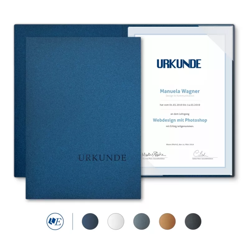 5 Stück Urkundenmappen Esclusiva® Basic Metallic-Effekt