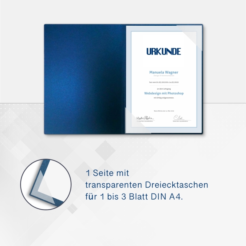 8 Stück Urkundenmappen Esclusiva® Basic Metallic-Effekt