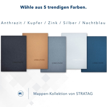 8 Stück Urkundenmappen Esclusiva® Basic Metallic-Effekt