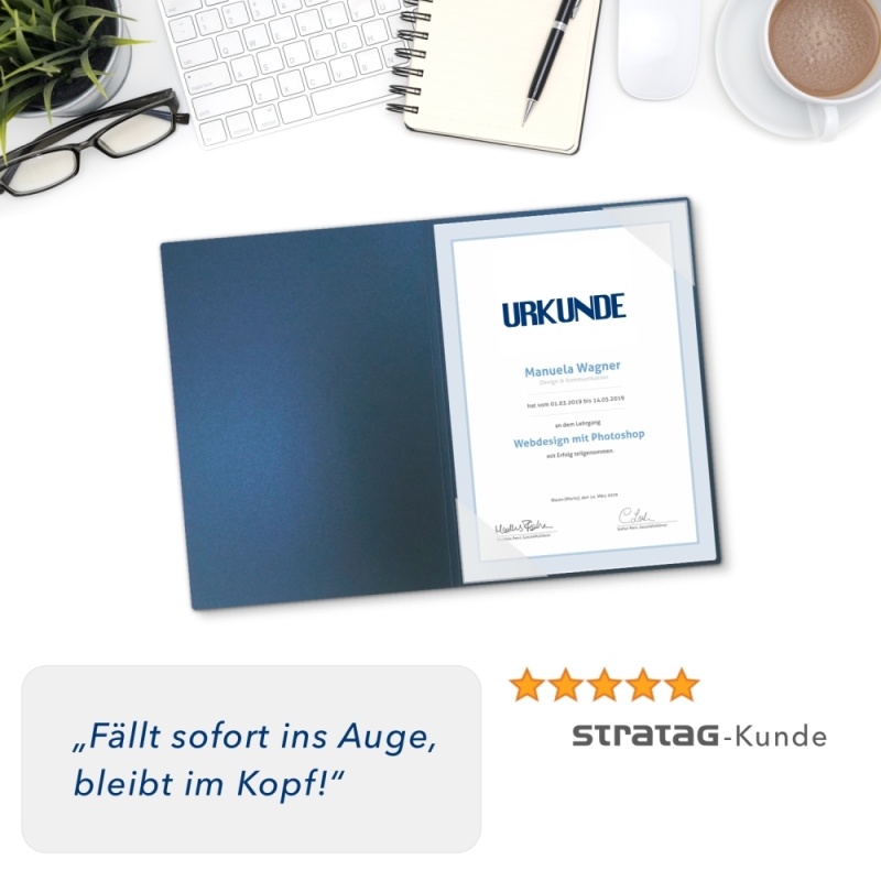 8 Stück Urkundenmappen Esclusiva® Basic Metallic-Effekt