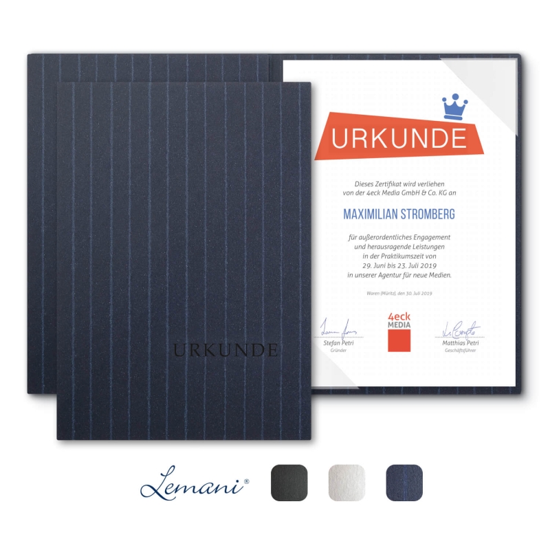 8 Stück Urkundenmappen Lemani® BASIC Textil-Design