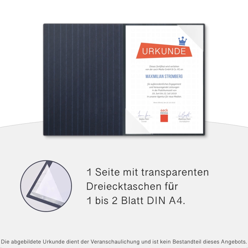 8 Stück Urkundenmappen Lemani® BASIC Textil-Design