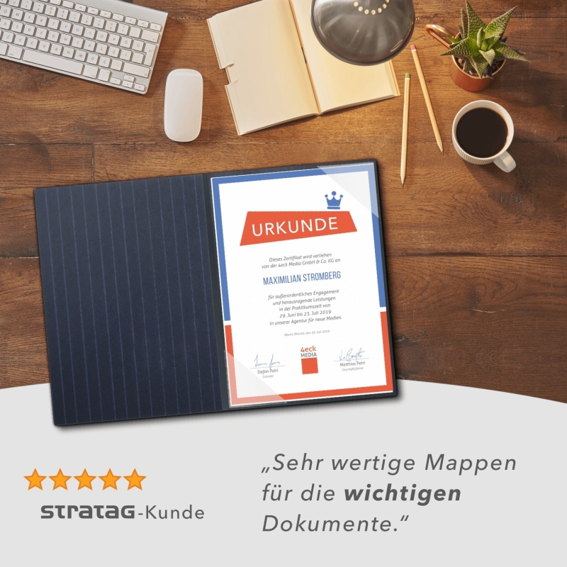 8 Stück Urkundenmappen Lemani® BASIC Textil-Design