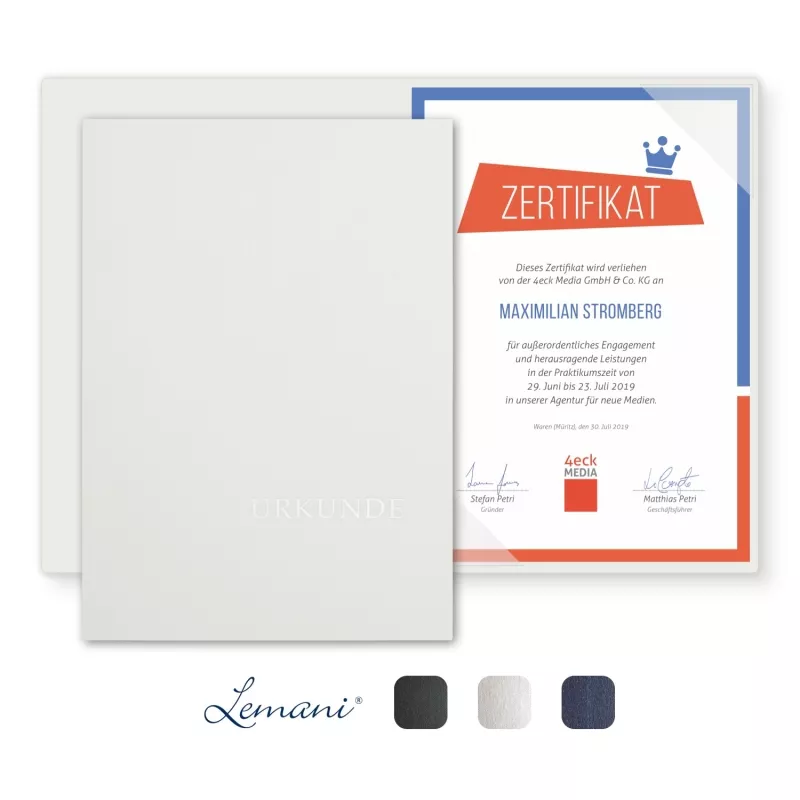 5 Stück Urkundenmappen Lemani® BASIC Premium-Karton
