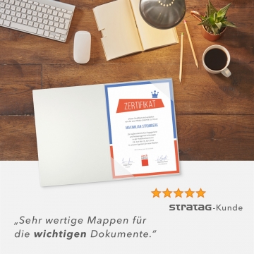 8 Stück Urkundenmappen Lemani® BASIC Textil-Design