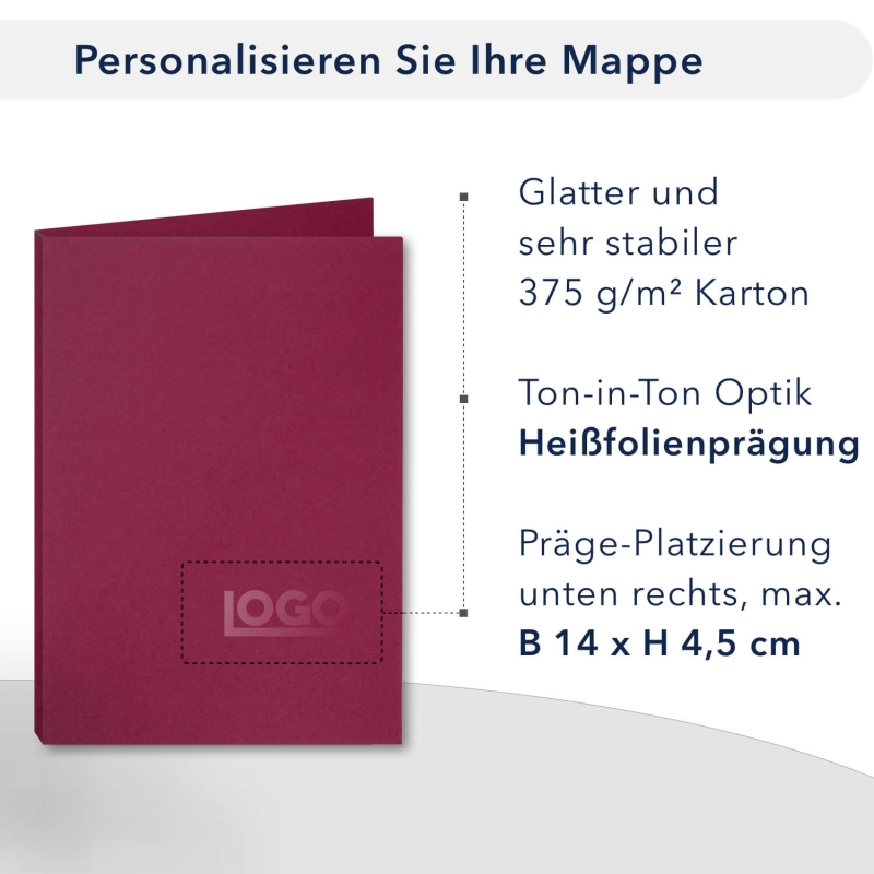 20 Stück Angebotsmappen mit Laschen BLexclusivdruck® Naturkarton