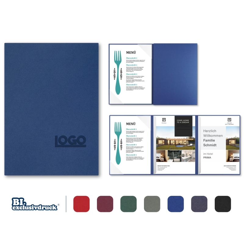 5 Stück Hotelmappen BL-exclusivdruck® OPTIMA-plus Naturkarton