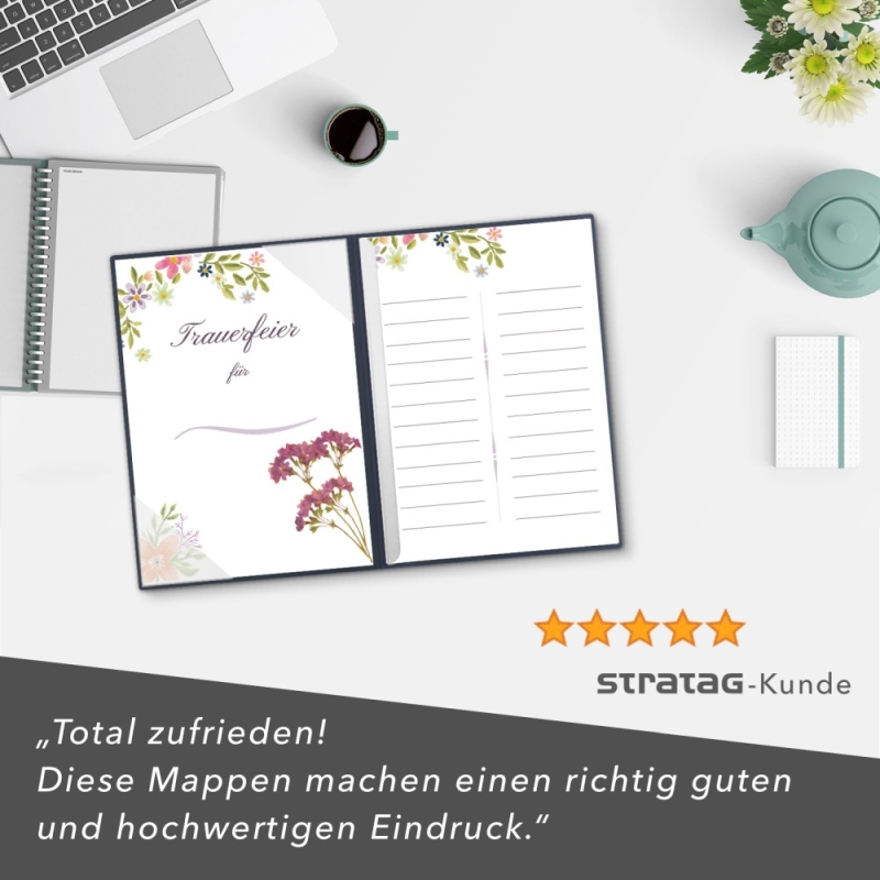 8 Stück Kondolenzmappen BL-exclusivdruck® BL-plus Naturkarton