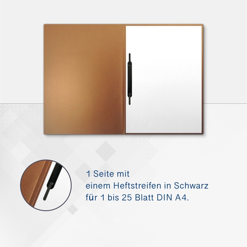 8 Stück Vertragsmappen mit Abheftstreifen Esclusiva® Classic Metallic-Effekt