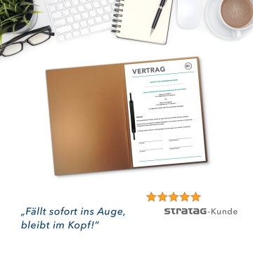 8 Stück Vertragsmappen mit Abheftstreifen Esclusiva® Classic Metallic-Effekt