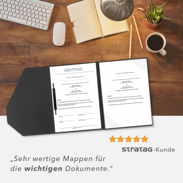 5 Stück Vertragsmappen mit Abheftstreifen Lemani® SMART Textil-Design
