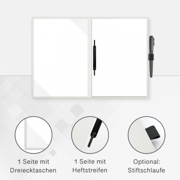 8 Stück Vertragsmappen mit Abheftstreifen Lemani® CARISMA Textil-Design