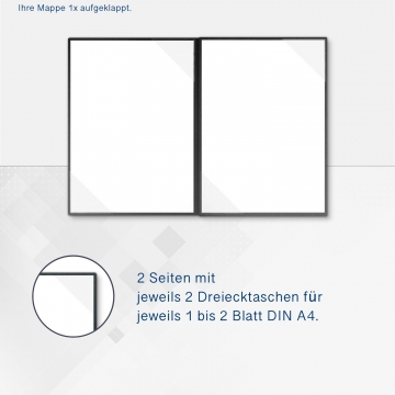 5 Stück 4-teilige Werbemappen Esclusiva® Exzellent-plus Metallic-Effekt