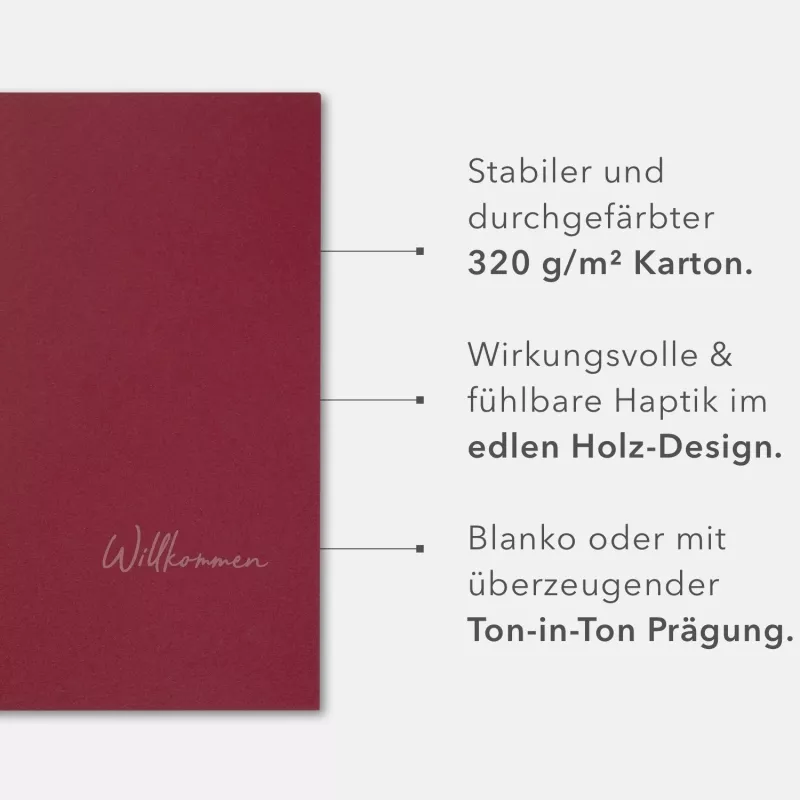 8 Stück Hotelmappen BL-exclusivdruck® BL-plus Naturkarton