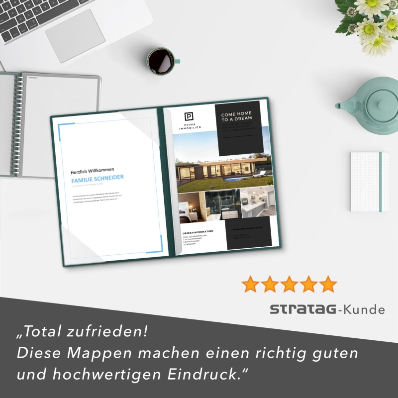 8 Stück Hotelmappen ECO-plus Recyclingkarton